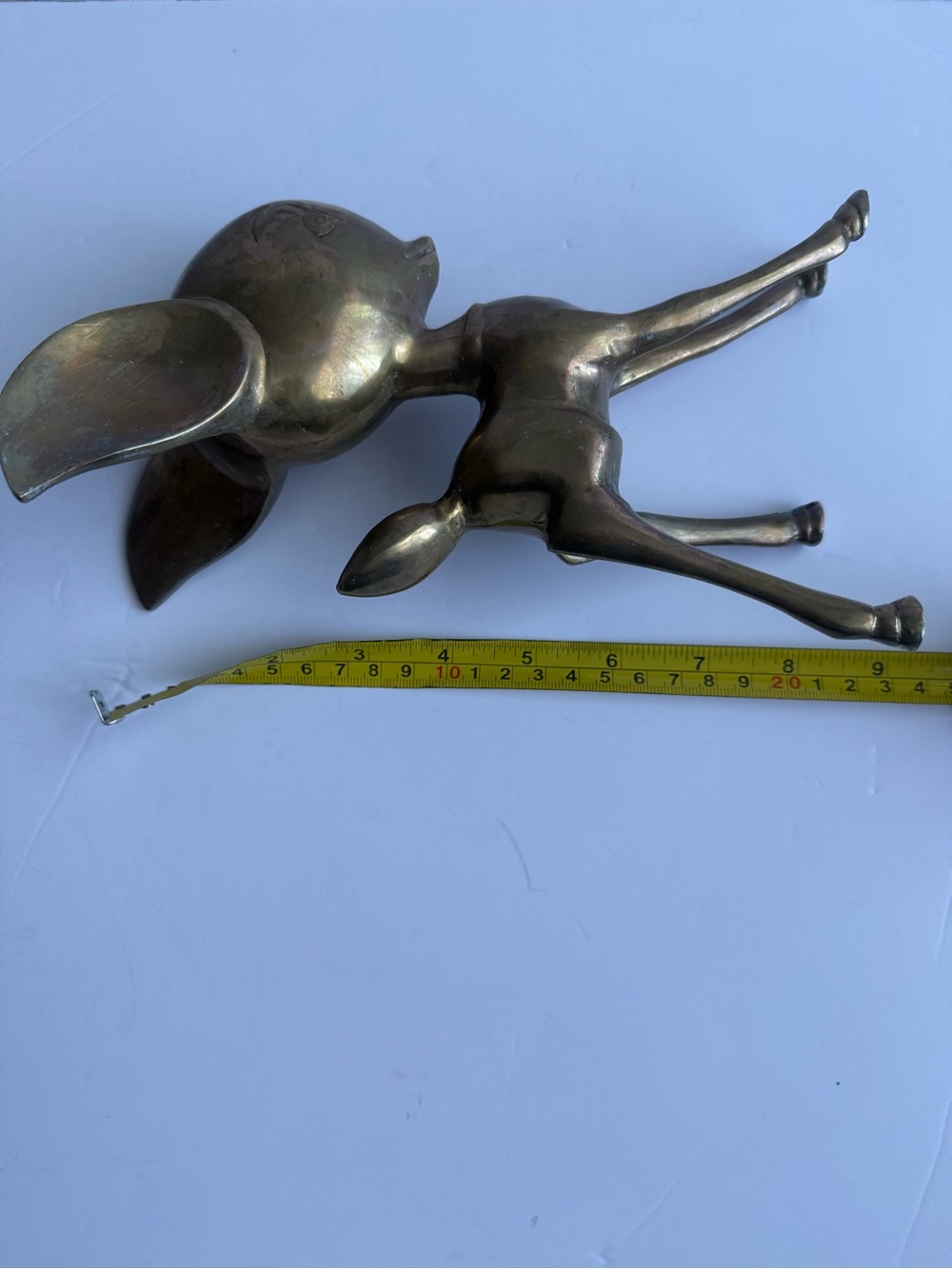 Vintage Brass Mid Century Collectible Bambi Deer Fawn Statue Figurine 8" - Picture 7 of 8